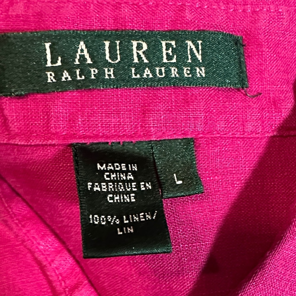 Lauren Ralph Lauren Fuchsia Linen Top